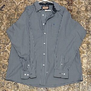 Ariat Men's Navy and White Gingham Shirt